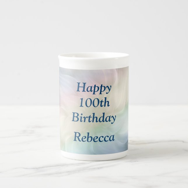 Taza De Porcelana Diseño del cumpleaños 100 de bonito Pastel (Frente)
