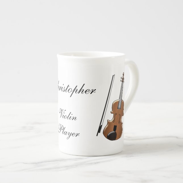 Taza De Porcelana Diseño del violín del hongo chino (Derecha)