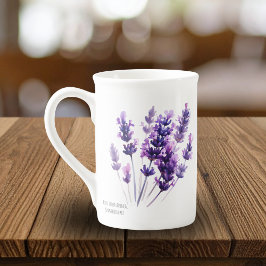 Taza De Porcelana Diseño floral de lavanda