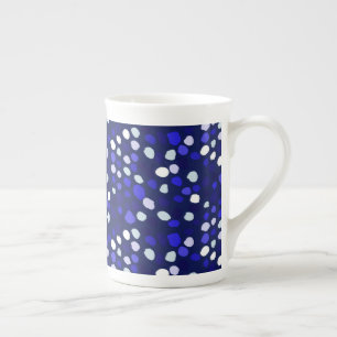 Taza De Porcelana Diseño geométrico divertido de puntos azules multi