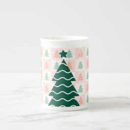 Taza De Porcelana Diseño navideño de árbol de Navidad lindo.