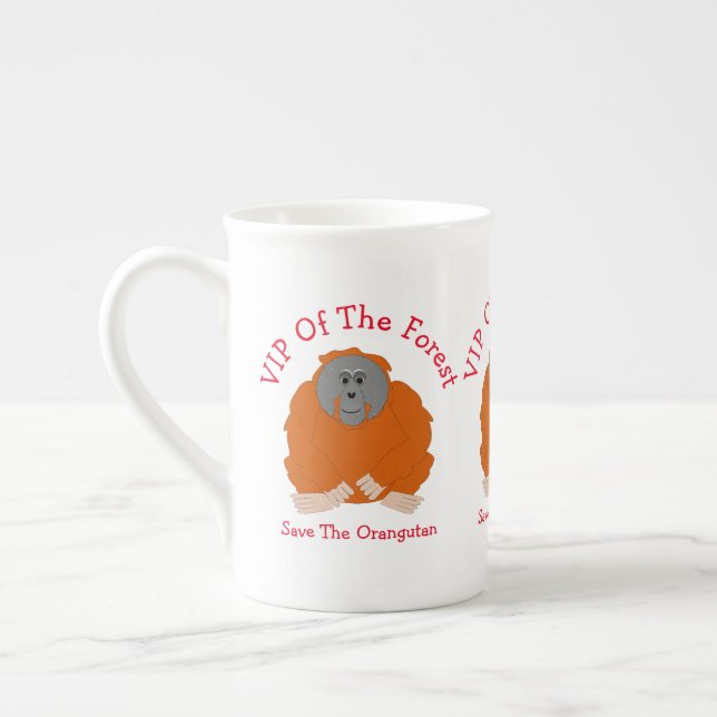 Taza De Porcelana Diseño orangután personalizado (Izquierda)
