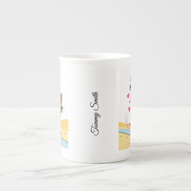 Taza De Porcelana Divertido Día de San Valentín para parejas y amigo (Frente)