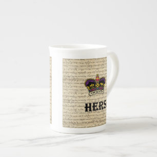 Taza De Porcelana Divertido el suyo texto y corona