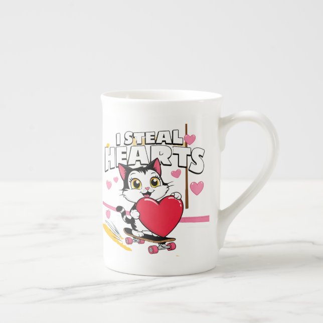 Taza De Porcelana Divertido "Sé mi San Valentín" para ella - Un rega (Derecha)