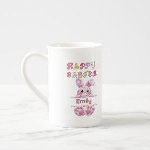 Taza De Porcelana Diviértete con el color pastel de conejito de Pasc