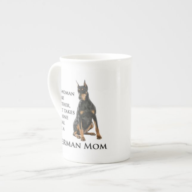 Taza De Porcelana Doberman Mom Bone China Mug (Izquierda)