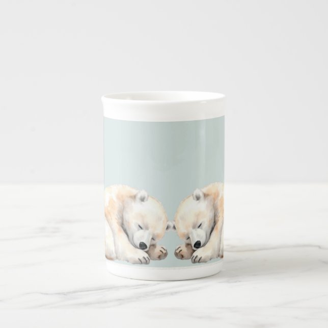 Taza De Porcelana Doble huggles Baby Shower gemelo (Frente)