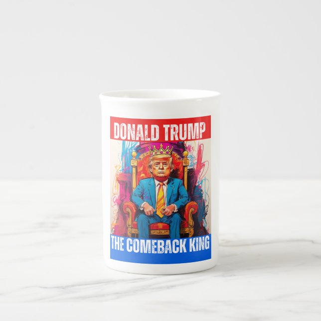 TAZA DE PORCELANA DONALD TRUMP - EL REY DE COMBACK (Frente)