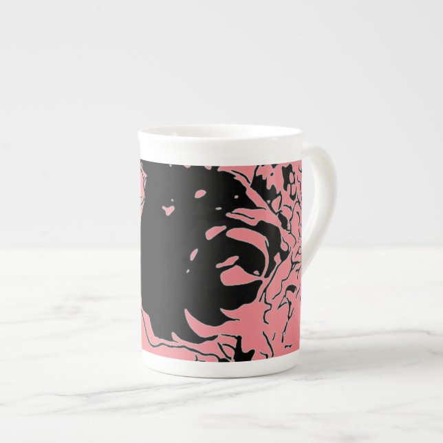Taza De Porcelana Doodle de flores (Derecha)