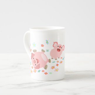 Taza De Porcelana Dos cerdos Personalizados de carne picada en un ho