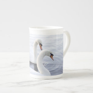 Taza De Porcelana Dos cisnes