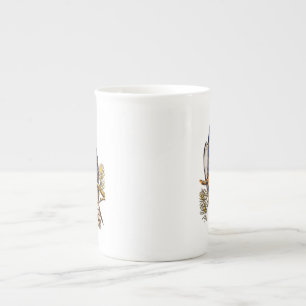 Taza De Porcelana Dos halcones en una rama lindos