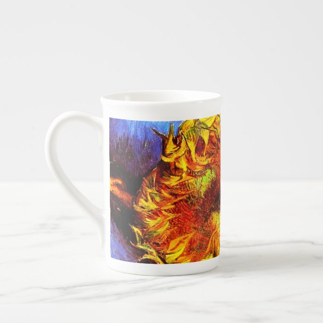 Taza De Porcelana Dos Sunflowers Van Gogh (Izquierda)