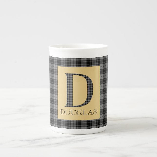 Taza De Porcelana Douglas Tartan Monogram D (Frente)