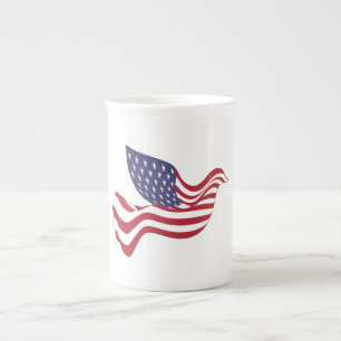 TAZA DE PORCELANA DOVE DE PAZ ESTADOUNIDENSE