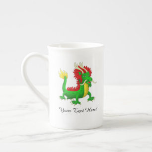 Taza De Porcelana Dragón Azur Chino Moderno
