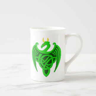Taza De Porcelana Dragón celta verde hueso a China Mug