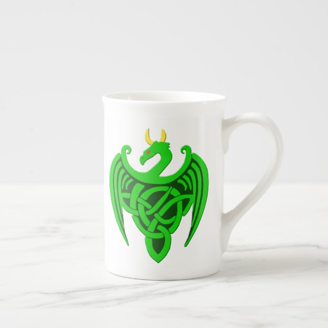 Taza De Porcelana Dragón celta verde hueso a China Mug (Derecha)