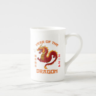 Taza De Porcelana dragón chino, año nuevo chino 2024