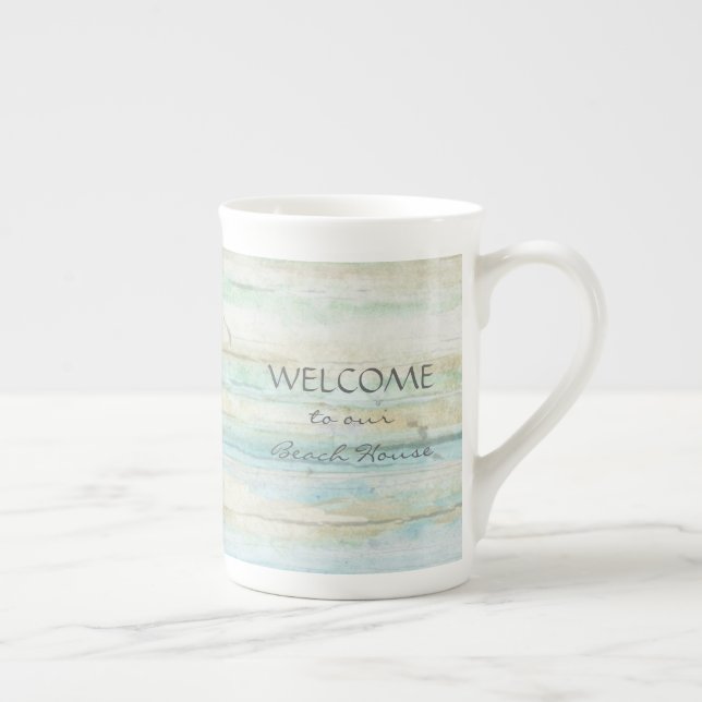Taza De Porcelana Driftwood Ocean Beach House (Derecha)