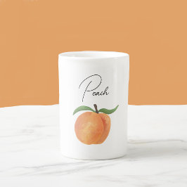 Taza De Porcelana Dulce ilustración de melocotón pintado