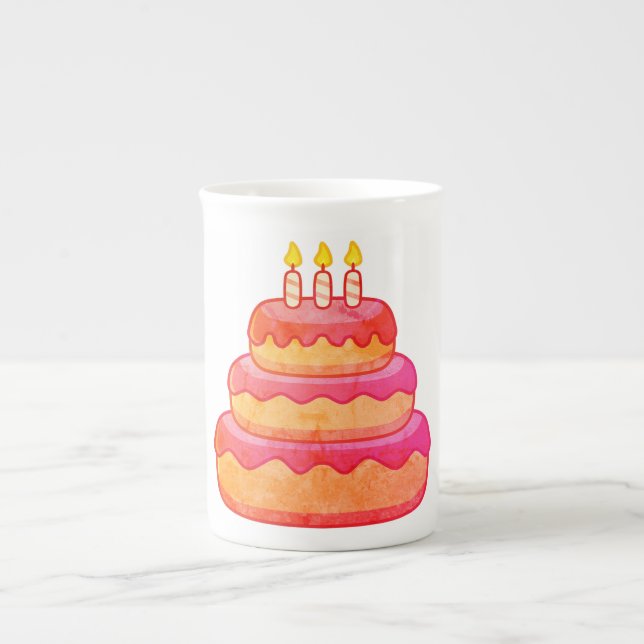 Taza De Porcelana "Dulces deseos de cumpleaños Mug" (Frente)