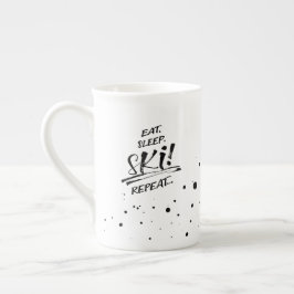 Taza De Porcelana Eat Sleep Ski Repeat - Specialty Mug