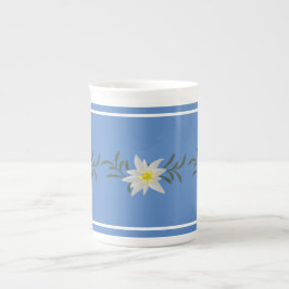 Taza De Porcelana Edelweiss azul y blanco Hueso China Mug