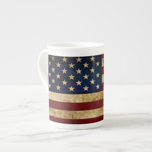 Taza De Porcelana EE. UU. / bandera grunged
