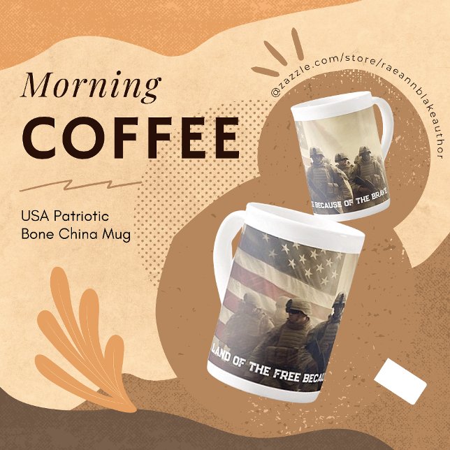 Taza De Porcelana EE.UU. Patriótico Hueso China Mug (Subido por el creador)