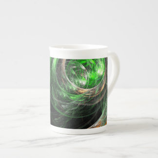 Taza De Porcelana El arte del resumen verde mundial
