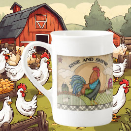 Taza De Porcelana El brillo del gallo de campo