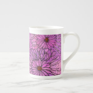 Taza De Porcelana El Cabo Daisy Africano Daisies Flores Rosadas Arte