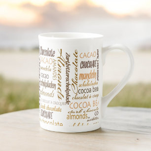 Taza De Porcelana El Chocolate Ama La Tipografía Multilingüe En Marr