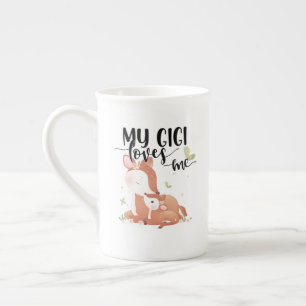 Taza De Porcelana El ciervo de Woodland y el bebé Fawn me ama a mi G