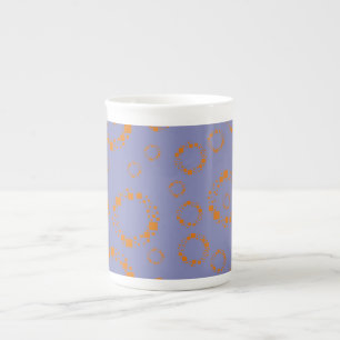 Taza De Porcelana el círculo azul anaranjado femenino ajusta arte