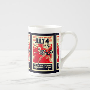 Taza De Porcelana El cumpleaños 142 del tío Sam