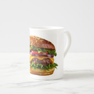 Taza De Porcelana El delicioso y apetitoso thic de hamburguesa apila