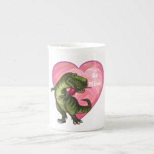 Taza De Porcelana El día de San Valentín de Tyrannosaurus