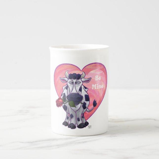 Taza De Porcelana El día de San Valentín de vaca (Frente)