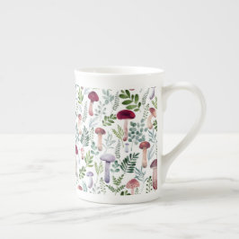 Taza De Porcelana El diseño de las setas color agua es acogedor