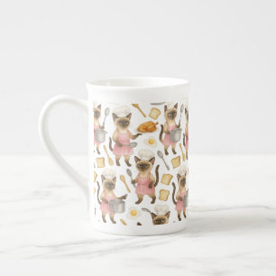 Taza De Porcelana El gato prepara el desayuno