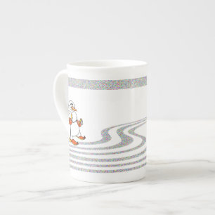 Taza De Porcelana El hombre de nieve esquiando -