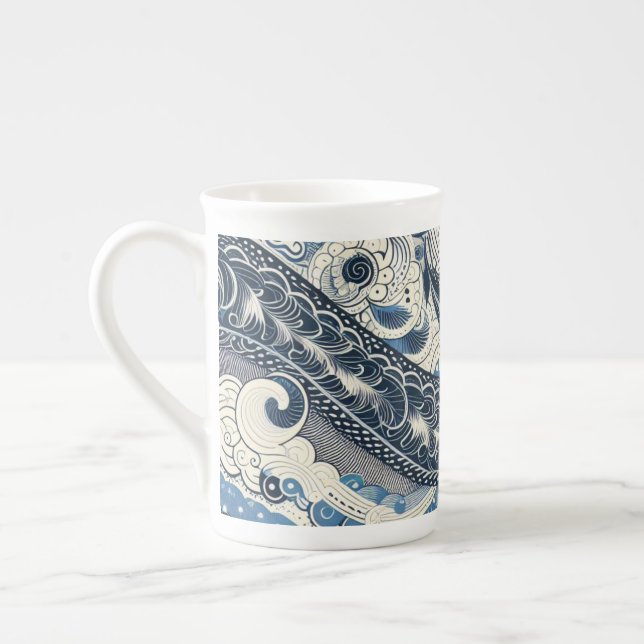 Taza De Porcelana El Home Studio Indigo Bloom (Izquierda)