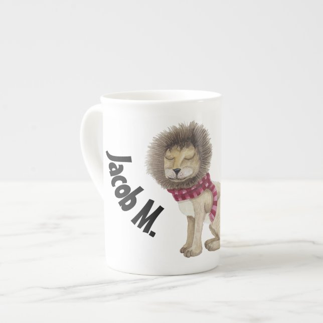 Taza De Porcelana El león tímido personalizado (Izquierda)