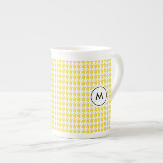 Taza De Porcelana El monograma Latte asalta el | Houndstooth