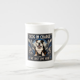 Taza De Porcelana El perro dirige la casa, Jefe perro, ¡A cargo! Bul