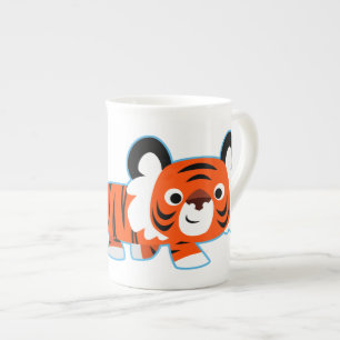 Taza De Porcelana El tigre Personalizado y el dedo en la garra de Ch