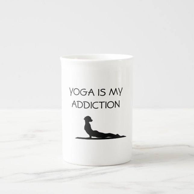 Taza De Porcelana El yoga es mi adicción (Frente)